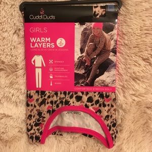 Girls XL Leopard Cuddl Duds Warm Layers